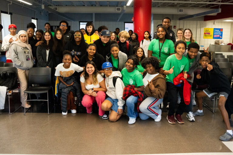 A spoken word performance at an artist-in-residence visit to the Community Charter School of Cambridge.